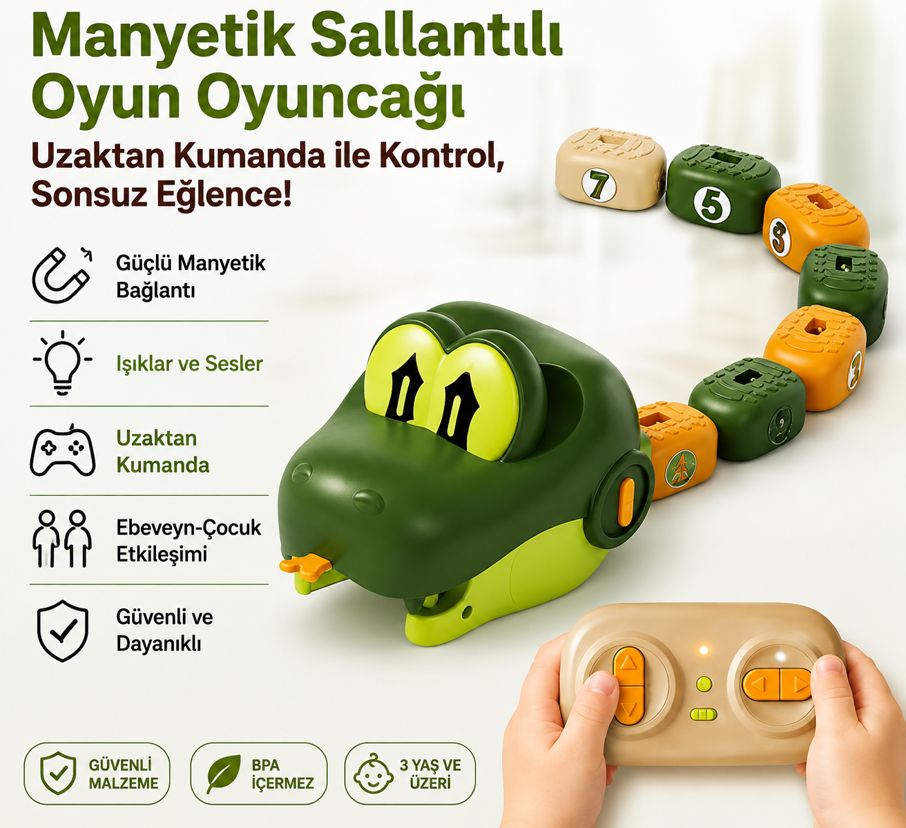 ZiggZagg™ | Uzaktan Kumandalı Modüler Hareketli Timsah